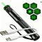 RAILLIN USB 충전식 강력 장거리 포인터 손전등, 그린, 3개