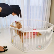 강아지 울타리 다각형 반려동물 울타리 변형 가능한 실내용 펜스